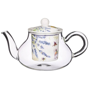 ЧАЙНИК СТЕКЛЯННЫЙ С СИТОМ LEFARD "ПРОВАНС ЛИМОНЫ" 500 МЛ  (КОР=24ШТ.)