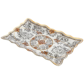 БЛЮДО ДЛЯ СЕРВИРОВКИ   КОЛЛЕКЦИЯ "MONOGRAM" 25*16*2 СМ МАЛ. УП. = 6 ШТ. (МИН.ПАРТИЯ)