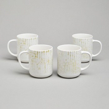 НАБОР КРУЖЕК BRONCO "DAILY" 4 ШТ. 350 МЛ ГОРЧИЧНЫЙ