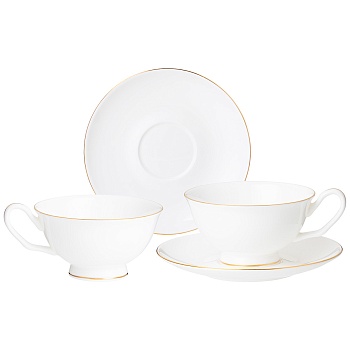 ЧАЙНЫЙ НАБОР LEFARD "КЛАССИК БЕЛЫЙ" НА 2 ПЕР. 4 ПР. 250 МЛ (КОР-12НАБ)