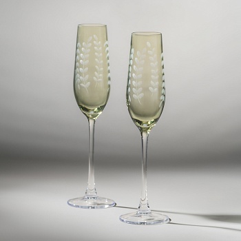 НАБОР БОКАЛОВ ДЛЯ ШАМПАНСКОГО "FLORA" ИЗ 2 ШТ. 180 МЛ