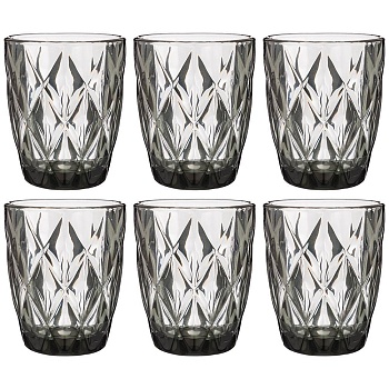 НАБОР СТАКАНОВ "РОМБО" ИЗ 6ШТ. СЕРИЯ "MUZA COLOR" 240МЛ. / В=10 СМ (КОР=6НАБ.)