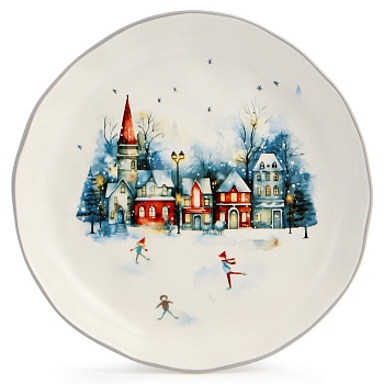 ТАРЕЛКА ЗАКУСОЧНАЯ AGNESS "С НОВЫМ ГОДОМ!" 17*3 СМ