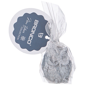 СВЕЧА BRONCO ФИГУРНАЯ "СОВА" СЕРАЯ С БЛЕСКОМ 5*4,5 СМ