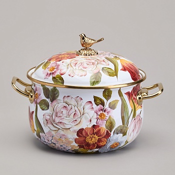 КАСТРЮЛЯ AGNESS ЭМАЛИРОВАННАЯ С КРЫШКОЙ, СЕРИЯ ФЛАНДРИЯ, 3,8Л, ДИА.20СМ