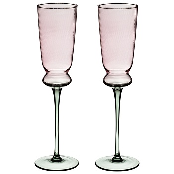 НАБОР БОКАЛОВ ДЛЯ ШАМПАНСКОГО "TWIST & SHINE" GREEN, 2 ШТ/210 МЛ