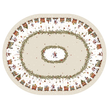 СКАТЕРТЬ  140Х180CM CM ОВАЛЬНАЯ, "ЩЕЛКУНЧИК" ЦВЕТ: БЕЖЕВЫЙ, TM LEFARD, ПОЛИЭСТЕР 100% (КОР=28ШТ.)