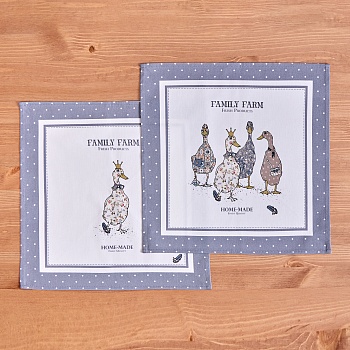 НАБОР САЛФЕТОК ИЗ 2-Х ШТ "FAMILY FARM" 40Х40СМ, ТВИЛ, ГРАФИТ