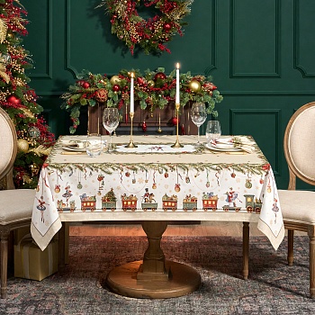 СКАТЕРТЬ "ЩЕЛКУНЧИК" 140Х180СМ БЕЖЕВЫЙ,100%ХЛОПОК , ТВИЛ