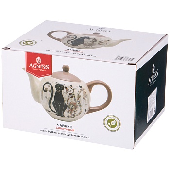 ЧАЙНИК AGNESS "ПАРИЖСКИЕ КОТЫ" 22,5*13,5*14,5 СМ 900 МЛ (КОР=16ШТ.)