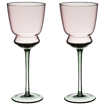 НАБОР БОКАЛОВ ДЛЯ ВИНА "TWIST & SHINE" GREEN, 2 ШТ/380 МЛ