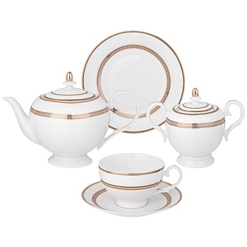 СЕРВИЗ ЧАЙНЫЙ LEFARD "ПРАЗДНИЧНЫЙ" НА 6 ПЕР. 20 ПР. (КОР=1НАБ.)