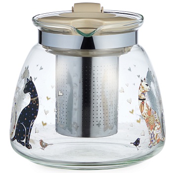 ЗАВАРОЧНЫЙ ЧАЙНИК AGNESS С ФИЛЬТРОМ "ПАРИЖСКИЕ КОТЫ"  900 МЛ.