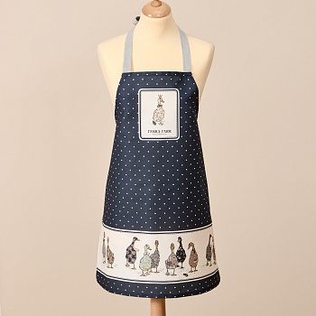 ФАРТУК "FAMILY FARM" 60Х70 СМ 100% ХЛОПОК,СИНИЙ, КАЙМА,ТВИЛ,ПРОПИТКА