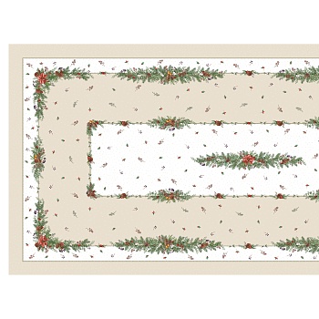 СКАТЕРТЬ  140Х400 CM ПРЯМОУГОЛЬНАЯ, "CELEBRATION", ЦВЕТ: БЕЖЕВЫЙ, TM LEFARD, ПОЛИЭСТЕР 100% (КОР=12Ш