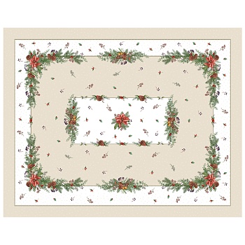 СКАТЕРТЬ  140Х180 CM  ПРЯМОУГОЛЬНАЯ, "CELEBRATION", ЦВЕТ: БЕЖЕВЫЙ, TM LEFARD, ПОЛИЭСТЕР 100% (КОР=24