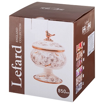 САХАРНИЦА LEFARD ЭМАЛИРОВАННАЯ НА НОЖКЕ, СЕРИЯ ROYAL GARDEN, 0,85Л