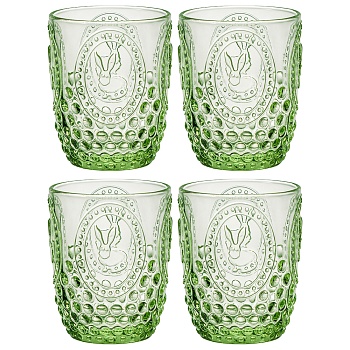 НАБОР СТАКАНОВ ДЛЯ ВОДЫ/СОКА "SUNDAY" GREEN 4ШТ/280 МЛ