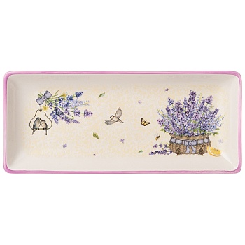 БЛЮДО "ПРОВАНС ЛАВАНДА" 28*12 СМ. ВЫСОТА=3 СМ. (КОР=32ШТ.)
