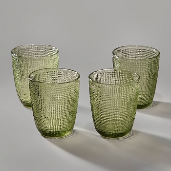 НАБОР СТАКАНОВ "TEMPO" GREEN 4 ШТ./300 МЛ