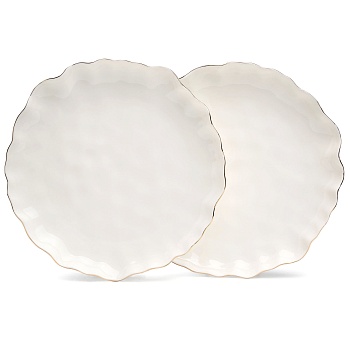НАБОР ТАРЕЛОК ЗАКУСОЧНЫХ LEFARD "CHARM" 2 ШТ. 20*3 СМ (С ЗОЛОТОЙ ЛИНИЕЙ)