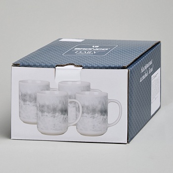 НАБОР КРУЖЕК BRONCO "DAILY" 4 ШТ. 350 МЛ СЕРЫЙ