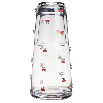 ГРАФИН С КРЫШКОЙ-СТАКАНОМ "FRUITY CHERRY" 890/330 МЛ