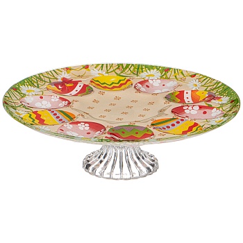 БЛЮДО НА НОЖКЕ ДЛЯ ЯИЦ  КОЛЛЕКЦИЯ "СВЕТЛАЯ ПАСХА" 25 СМ