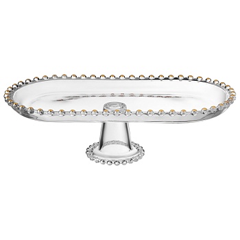 БЛЮДО СЕРВИРОВОЧНОЕ "GOLDEN CHARM" НА НОЖКЕ, 30*15*8,5 СМ