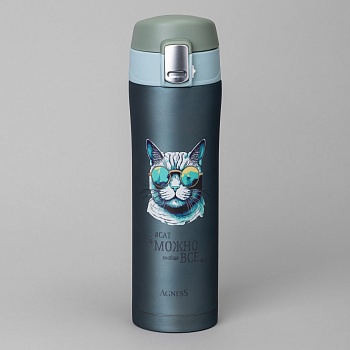 ТЕРМОКРУЖКА CAT 420 МЛ, КОЛБА НЕРЖ.СТАЛЬ 18/10