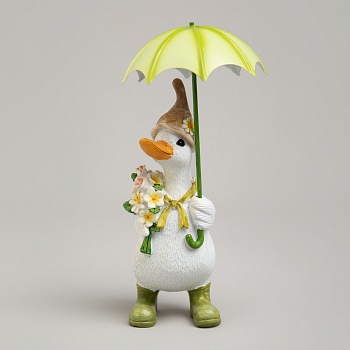 СТАТУЭТКА "УТКА ПОД ЗОНТИКОМ" 11Х11Х20 СМ