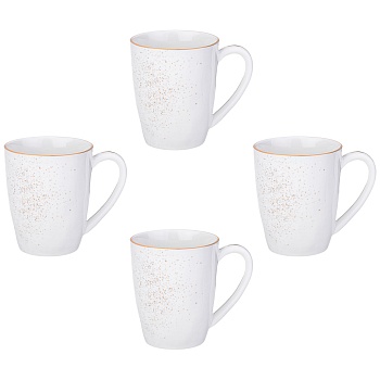 НАБОР КРУЖЕК BRONCO "GOLD" 4 ШТ. 310 МЛ (КОР=12НАБ.)