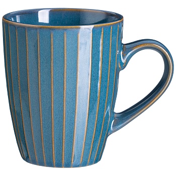 КРУЖКА 365 МЛ "STRIPE COLLECTION" ЦВЕТ:ЛАЗУРНО-СИНИЙ МАЛ. УП. = 6 ШТ МИН. ПАРТИЯ