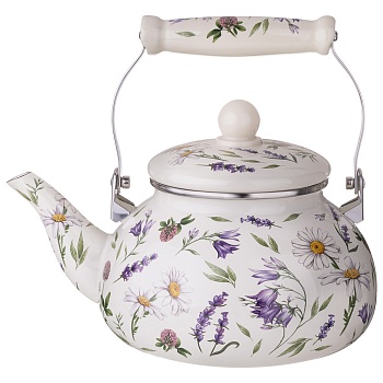 ЧАЙНИК AGNESS ЭМАЛИРОВАННЫЙ СЕРИЯ "FLOWER STORY", 2,3 Л