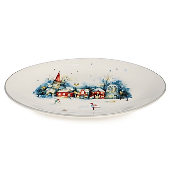 БЛЮДО ОВАЛЬНОЕ AGNESS "С НОВЫМ ГОДОМ!" 31,5*25,5*3 СМ