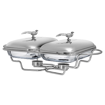 МАРМИТ ДВОЙНОЙ LEFARD СЕРИЯ "ОХОТА" СО СТЕКЛЯННЫМИ ФОРМАМИ ДЛЯ ЗАПЕКАНИЯ, 1,6Л/1,6Л