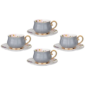 ЧАЙНЫЙ НАБОР LEFARD "ВРЕМЕНА ГОДА" НА 4 ПЕР. 8 ПР. 200 МЛ СЕРЫЙ (КОР=8НАБ.)