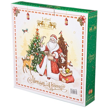 МЕНАЖНИЦА-ЕЛКА LEFARD "ДЕД МОРОЗ" 24*24*3 СМ ЗЕЛЕНАЯ (КОР=12ШТ.)